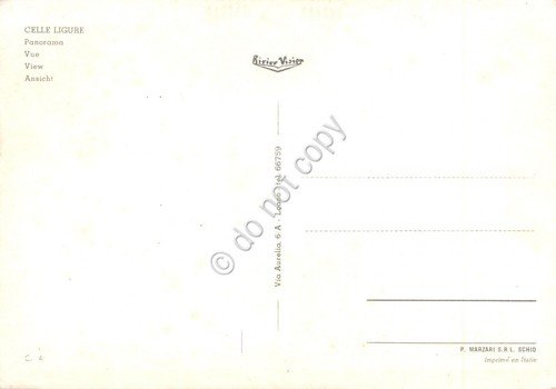 Cartolina Celle Ligure panorama spiaggia dall'alto opaca (Savona) | Immagine Gallery 2