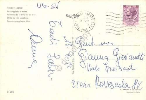 Cartolina Celle Ligure Passeggiata a mare animata stabilimento su cemento … | Immagine Gallery 2