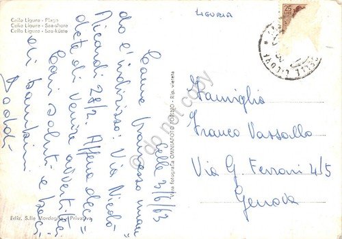 Cartolina Celle Ligure spiaggia animata 1963 | Immagine Gallery 2