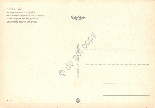 Cartolina Celle Ligure spiaggia passeggiata giardini animata piccole grinze | Immagine Gallery 2