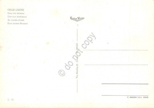Cartolina Celle Ligure una via interna Piccole grinze (Savona) | Immagine Gallery 2