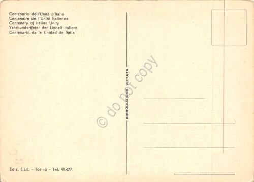 Cartolina Centenario Unità d'Italia mappa Cavour Garibaldi 1861 - 1961