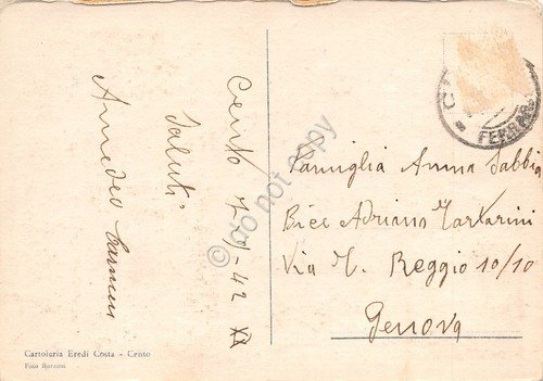 Cartolina Cento Palazzo Falzoni Gallerani 1942 | Immagine Gallery 2
