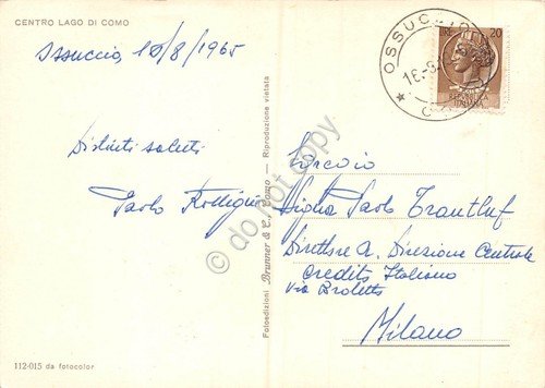 Cartolina Centro Lago di Como panorama dall'alto 1965 | Immagine Gallery 2