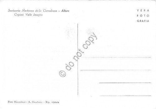 Cartolina Cepino Valle Imagna Santuario Madonna della Cornabusa Altare (Bergamo)