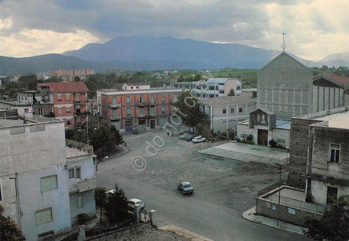 Cartolina Ceprano Chiesa S. Rocco e piazza paese case anni … | Immagine principale