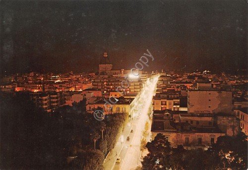 Cartolina Cerignola Corso Roma notturno anni '80