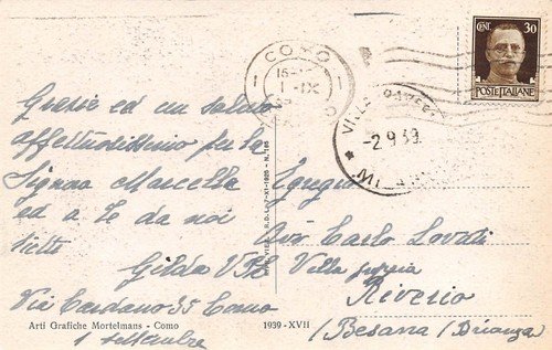 Cartolina Cernobbio Villa D'Este dal Lago 1939 | Immagine Gallery 2