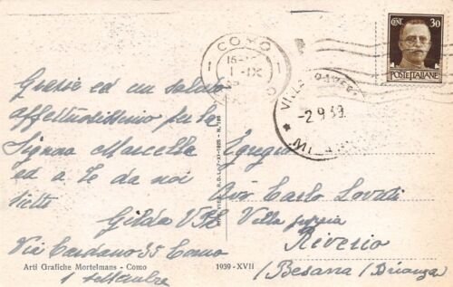 Cartolina Cernobbio Villa D'Este dal Lago 1939