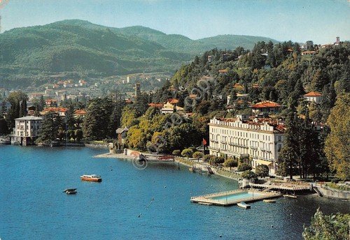 Cartolina Cernobbio Villa d'Este Piscina galleggiante 1981