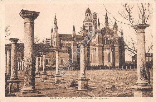 Cartolina Certosa di Pavia Giardino Colonnato | Immagine principale