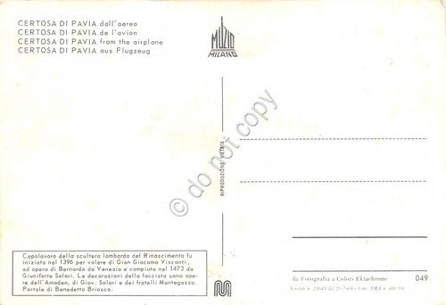 Cartolina Certosa di Pavia panorama aereo | Immagine Gallery 2