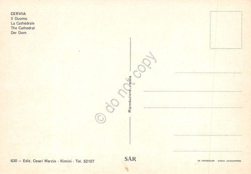 Cartolina Cervia il Duomo animata anni '80 ED. SAR