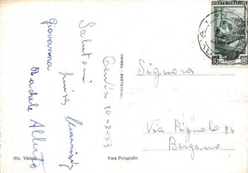 Cartolina Cervia Milano Marittima la Rotonda 1953 (Ravenna)