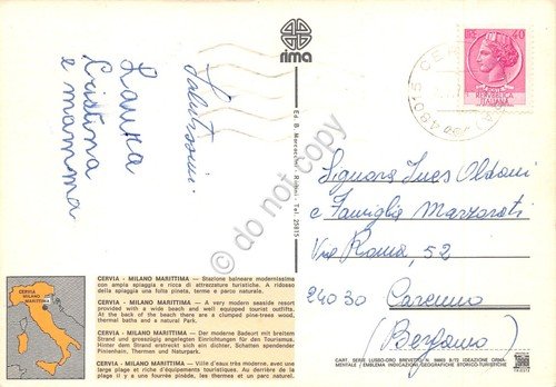 Cartolina Cervia Milano Marittima vedute varie faro panorama aereo spiaggia | Immagine Gallery 2