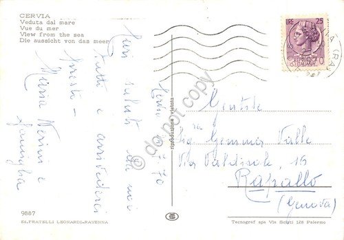 Cartolina Cervia veduta dal mare 1970 | Immagine Gallery 2