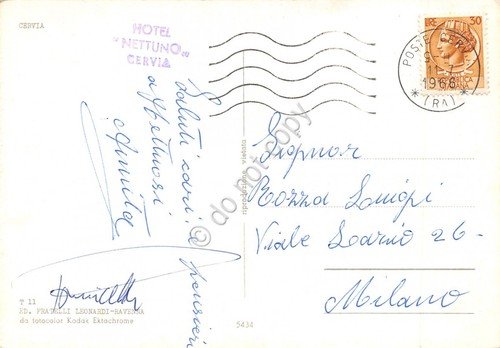 Cartolina Cervia vedute timbro Hotel Nettuno Cervia 1968 (Ravenna) | Immagine Gallery 2