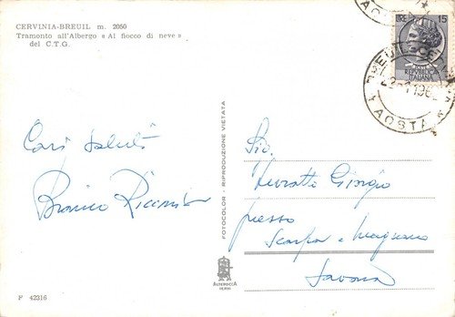 Cartolina Cervinia Albergo Al fiocco di neve 1996 | Immagine Gallery 2