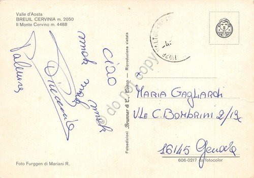 Cartolina Cervinia Breuil Monte Cervino Pista di sci chalet | Immagine Gallery 2