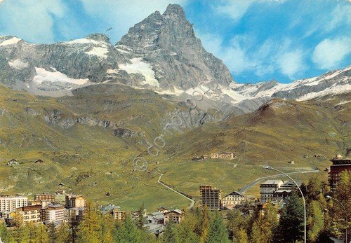 Cartolina Cervinia Breuil panorama Monte Cervino 1970 (Aosta) | Immagine principale
