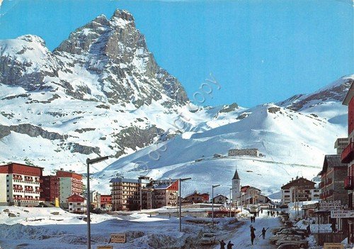 Cartolina Cervinia Breuil panorama paese 1967 (Aosta)