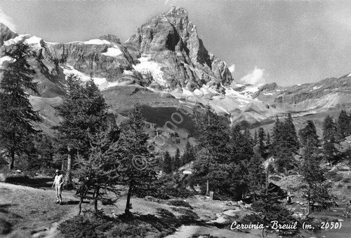 Cartolina Cervinia panorama monte animata