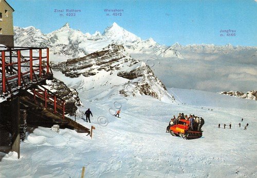 Cartolina Cervinia Plateau Rosa versante verso Zermatt 1969 gatto delle … | Immagine principale