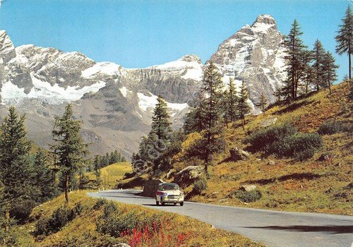 Cartolina Cervinia Strada per auto d'epoca 1971 (Aosta) | Immagine principale