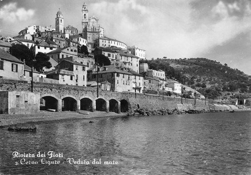 Cartolina Cervo Ligure Panorama dal mare 1955 | Immagine principale