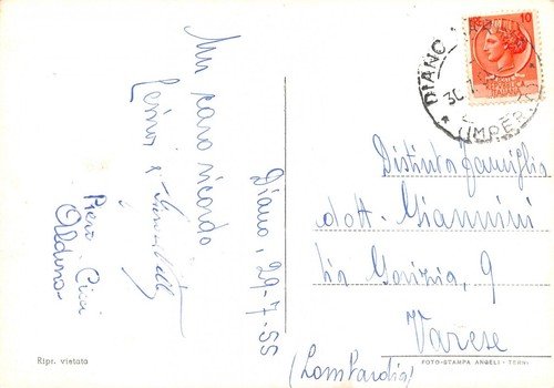 Cartolina Cervo Ligure Panorama dal mare 1955 | Immagine Gallery 2