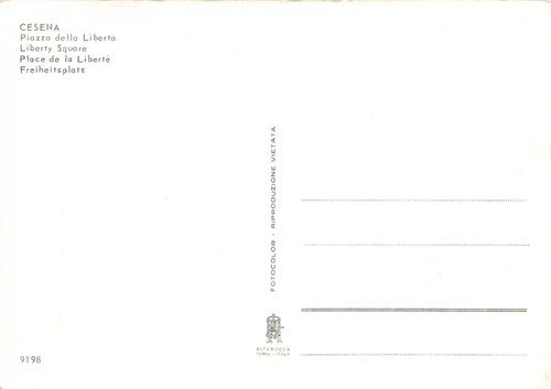 Cartolina Cesena Piazza della Libertà auto d'epoca | Immagine Gallery 2
