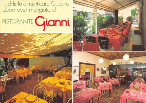 Cartolina Cesena Ristorante Gianni Vedute varie interno | Immagine principale