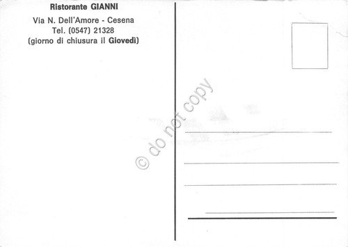 Cartolina Cesena Ristorante Gianni Vedute varie interno