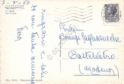 Cartolina Cesenatico la spiaggi animata 1960 | Immagine Gallery 2
