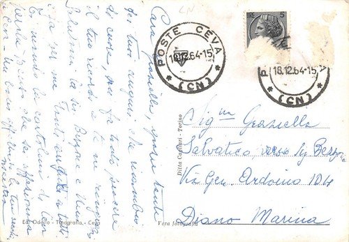 Cartolina Ceva Panorama parziale 1964