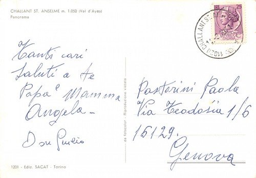 Cartolina Challant Saint Anselme panorama 1971 | Immagine Gallery 2