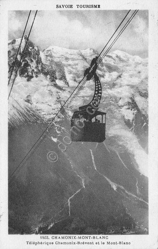 Cartolina Chamonix Mont Blanc Telepherique Chamonix Mont Blanc Funivia 1933