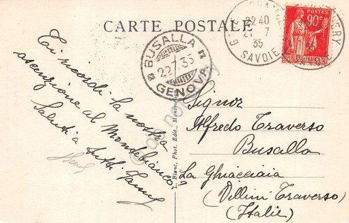 Cartolina Chamonix Mont Blanc Telepherique Chamonix Mont Blanc Funivia 1933