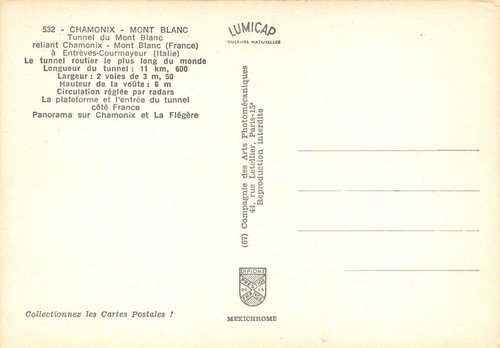 Cartolina Chamonix Mont Blanc Tunnel del Monte Bianco | Immagine Gallery 2