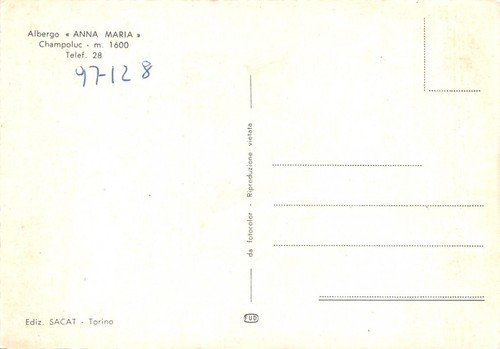 Cartolina Champoluc Albergo Anna Maria