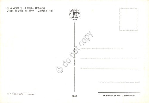 Cartolina Champorcher Conca di Laris campi di sci anni '70 | Immagine Gallery 2