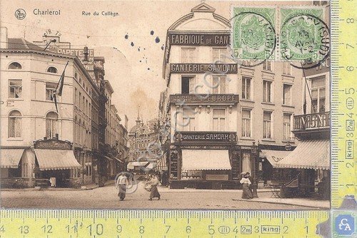 Cartolina Charleroi - Rue de College - Animata - Vg …