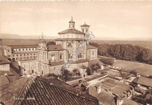 Cartolina Cherasco Padri Somaschi Panorama aereo