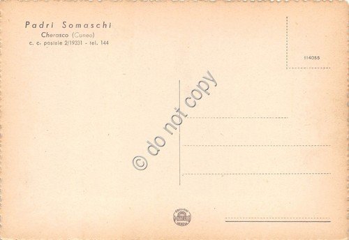 Cartolina Cherasco Padri Somaschi Panorama aereo