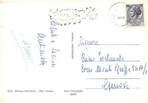Cartolina Chiamonte Pian del Frais Albergo Belvedere 1959