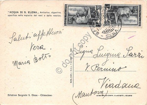 Cartolina Chianciano S. Elena Scala alle terrazze anni '50