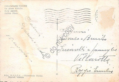 Cartolina Chianciano Terme Cinema Garden animata auto d'epoca (Frosinone)