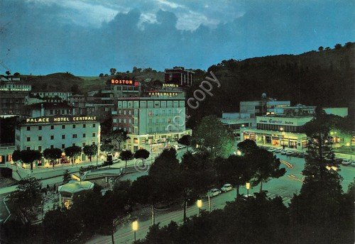 Cartolina Chianciano Terme Notturno 1970 Hotel Palace Hotel Plaza (Siena)