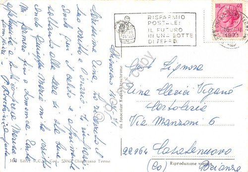 Cartolina Chianciano Terme Vedute 1971 timbro a targhetta risparmio postale … | Immagine Gallery 2