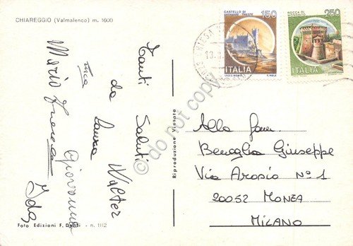 Cartolina Chiareggio Valmalenco lungo torrrente campeggio | Immagine Gallery 2